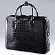  Сумка для документов из кожи крокодила IMA0551B4. Портфель. CrocShop товары из экзотической кожи. Интернет-магазин Ярмарка Мастеров.  Фото №2