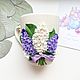 Order Mug decorated with polymer clay lilac. Мастерская Эльмиры Тореевой. Livemaster. . Mugs and cups Фото №3