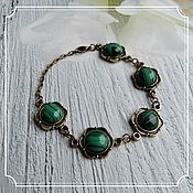 Субкультуры handmade. Livemaster - original item Bracelet with malachite Vintage. Handmade.
