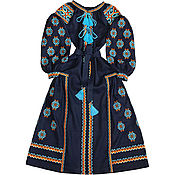 Одежда handmade. Livemaster - original item Long dress with wedges "Tripolian Sun". Handmade.