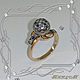 Ring 'Diamond BALL' gold 585, diamonds, sapphires. VIDEO, Rings, St. Petersburg,  Фото №1