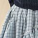 Long skirt long in blue and white check. Skirt style boho, Skirts, Tomsk,  Фото №1