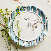 Посуда handmade. Livemaster - original item Summer birches. Snack-bar serving patties plate handmade pottery.. Handmade.