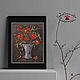 Paintings: bright stylish still LIFE RED FLOWERS IN A BLUE VASE. Pictures. pictures & decor of TanyaSeptember. Online shopping on My Livemaster.  Фото №2