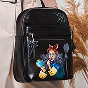Круглая сумочка с росписью «Кот-Бегемот»