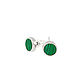 Round stud earrings with malachite, in silver. Handmade. Stud earrings. ARIEL - MOSAIC. My Livemaster. Фото №5