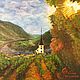  Oil painting Grapes Mountain Landscape of Germany. Gold of the Rhine, Pictures, Moscow,  Фото №1