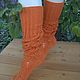 Knitted stockings ' Orange'. Handmade stockings. Stockings. DominikaSamara. My Livemaster. Фото №4