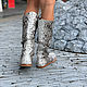 Order Boots made of Python leather in natural color. exotiqpython. Livemaster. . High Boots Фото №3