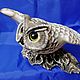 Sculpture Owl on a stump of natural Ural stone Anhydrite, Figurines, Horde,  Фото №1