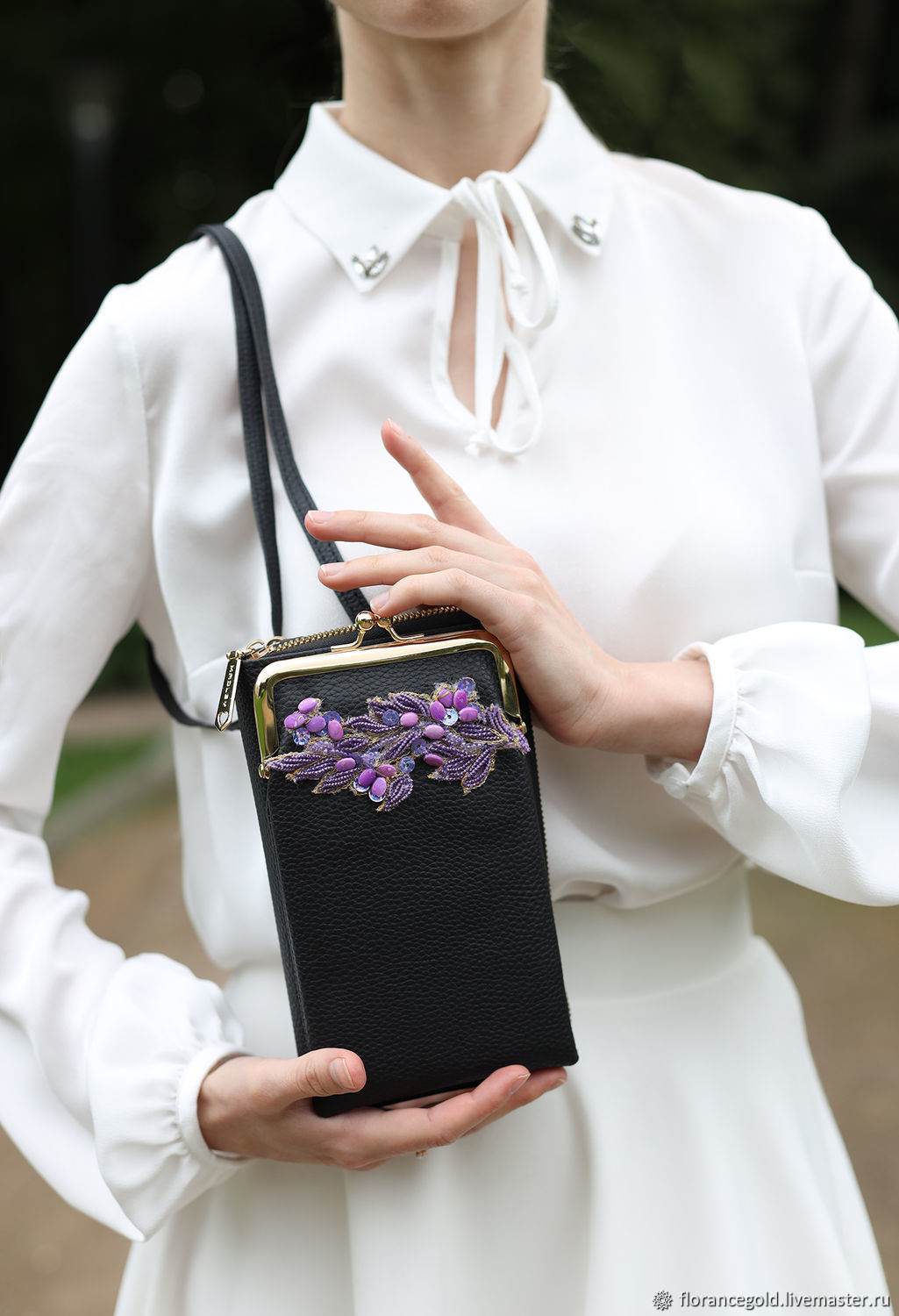 Чёрная женская сумка-портмоне "Эльза" в интернет-магазине Ярмарка ...