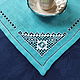 Order Napkin 45/45 linen, turquoise earrings. flax&lace. Livemaster. . Swipe Фото №3