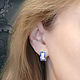 Silver EARRINGS Charoite, Mother of Pearl, Turquoise, Lapis Lazuli. Earrings. ARIEL - MOSAIC. My Livemaster. Фото №6