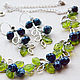 'Blueberry' necklace and earrings lampwork original assembly, Jewelry Sets, St. Petersburg,  Фото №1