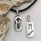 Фен-шуй и эзотерика handmade. Livemaster - original item Amulet with the rune Evaz, talisman, silver pendant. Handmade.