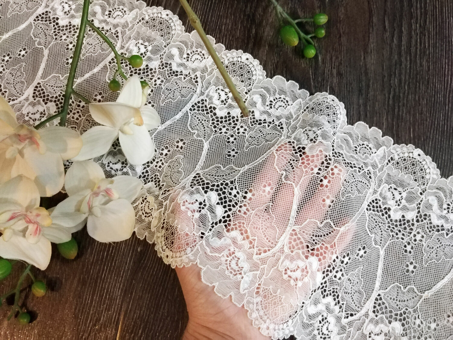 Кружево: Эластичное широкое кружево. 190мм – купить на Ярмарке Мастеров ...