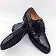 Men's Derby shoes made from crocodile skin in black color. Derby. SHOES&BAGS. My Livemaster. Фото №5