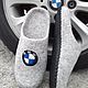 Mens felted Slippers BMW. Slippers. ElzyWool. My Livemaster. Фото №4
