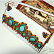 Embroidered purse with amber and turquoise, Classic Bag, Novosibirsk,  Фото №1