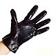 Size 9.5. Winter men's gloves made of black and brown leather. Vintage gloves. Butichok from N.. My Livemaster. Фото №5