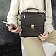 Men's bag: Men's black leather tablet bag Creon Mod S95m-712. Men\'s bag. Natalia Kalinovskaya. My Livemaster. Фото №5