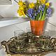 Set 'Bronze flowers', Art Nouveau, France, Vintage mugs, Arnhem,  Фото №1