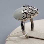 Украшения handmade. Livemaster - original item Silver ring with a cat`s eye. Handmade.