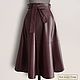 Half-sun skirt 'Thea' from natural. leather/suede (any color), Skirts, Podolsk,  Фото №1