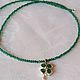 Clover choker with emeralds (hydra) and spinel in 925 silver, Chokers, Sergiev Posad,  Фото №1