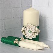 Свадебные свечи для домашнего очага (комплект "Кофейное золото")