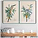 Paintings diptych 'Sea buckthorn branches' 2 pcs. A4 botany with colored pencils, Pictures, Kolomna,  Фото №1