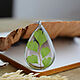 Transparent drop pendant with a real leaf in resin. Pendant. OrlovaResinJewelry. Online shopping on My Livemaster.  Фото №2