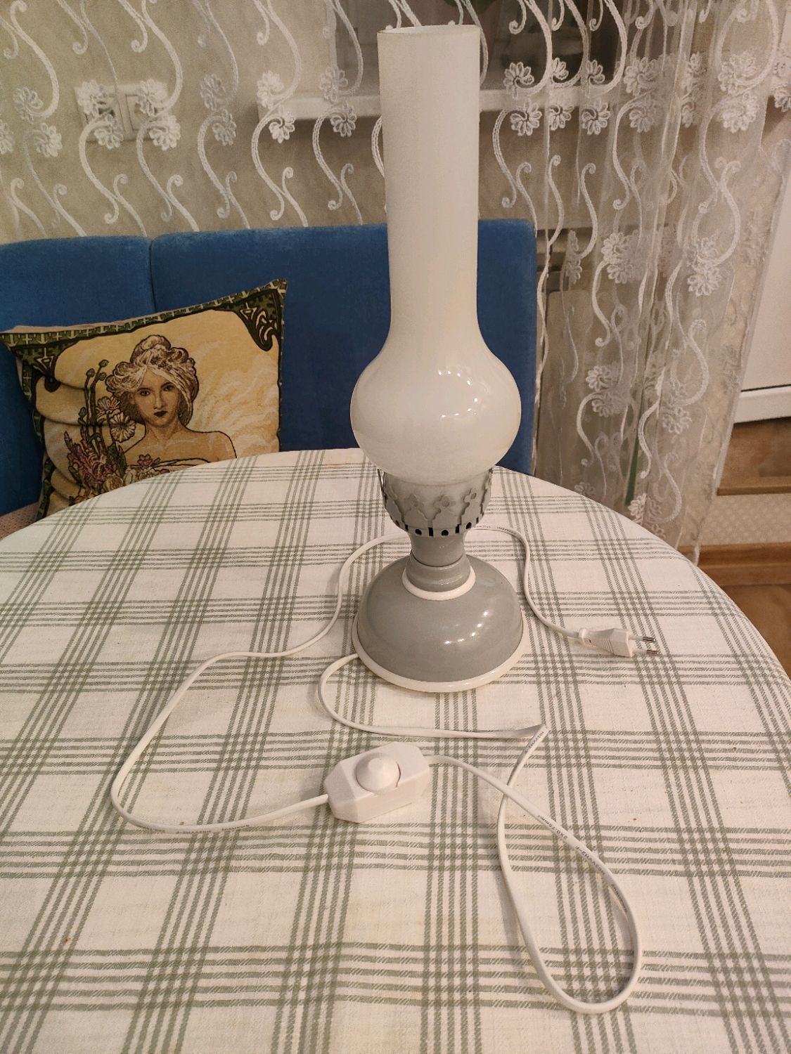 Настольная лампа СССР с диммером, плафон молочное стекло в интернет ...