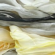 Дизайнерский платок «Жемчужная Осень» ручная роспись шелк 100%