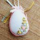 Пасхальное яйцо сувенир из фетра с вышивкой. Пасхальные яйца. Мастерская авторских подарков Нинель. Ярмарка Мастеров.  Фото №6