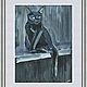 Order  Black cat. Interferential watercolor. zazulla (zazulla). Livemaster. . Pictures Фото №3
