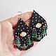 Order Beaded Fern Blossom Earrings. Handmade by Svetlana Sin. Livemaster. . Earrings Фото №3