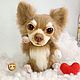 Teddy el Perro de la Chihuahua beige-blanco vertical natyur. Stuffed Toys. Findyourtoyfriend. Интернет-магазин Ярмарка Мастеров.  Фото №2