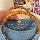Сумка-тоут вязаная крючком из рафии голубая. Сумка-тоут. Подарки  IrishcrochetGift. Ярмарка Мастеров.  Фото №6