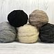 Sheep wool in tops. Graphite. 27 microns. Russian Ave. Wool. KissWool. My Livemaster. Фото №5