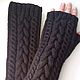 Mittens long with braids, black. Mitts. HOBBIMANIYA. Online shopping on My Livemaster.  Фото №2
