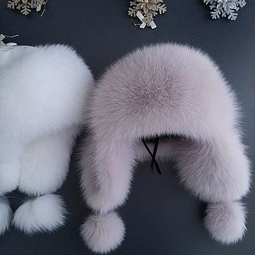 Аксессуары ручной работы. Ярмарка Мастеров - ручная работа Шапка-ушанка женская из песца "тауп". Handmade.