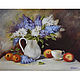 Oil painting ' still Life with lilacs and apples', Pictures, Belorechensk,  Фото №1