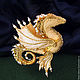 Brooch dragon 'Margo'. Brooch beads. Golden Dragon. Brooches. master Alena Litvin. My Livemaster. Фото №6