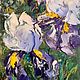 Oil painting flowers in a frame 'Irises 2'. Pictures. Russian Oil Paintings. Online shopping on My Livemaster.  Фото №2