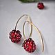 Red raspberry-long gold-plated earrings. Earrings. ToutBerry. My Livemaster. Фото №4