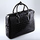 Заказать  Сумка для документов из кожи крокодила IMA0551B4. CrocShop товары из экзотической кожи. Ярмарка Мастеров. . Портфель Фото №3