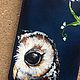 Owl coin purse, blue leather wallet, hand painted pouch, card holder. Wallets. InGAartWork. Online shopping on My Livemaster.  Фото №2
