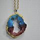 Pendant with druse agate on a long chain. Pendants. Olga Lado. My Livemaster. Фото №4