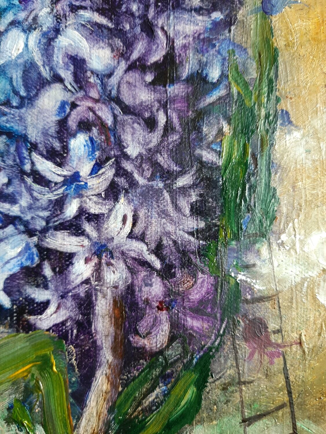 Картина маслом Сиреневый гиацинт на поле луковиц- геоцинтов – заказать ...